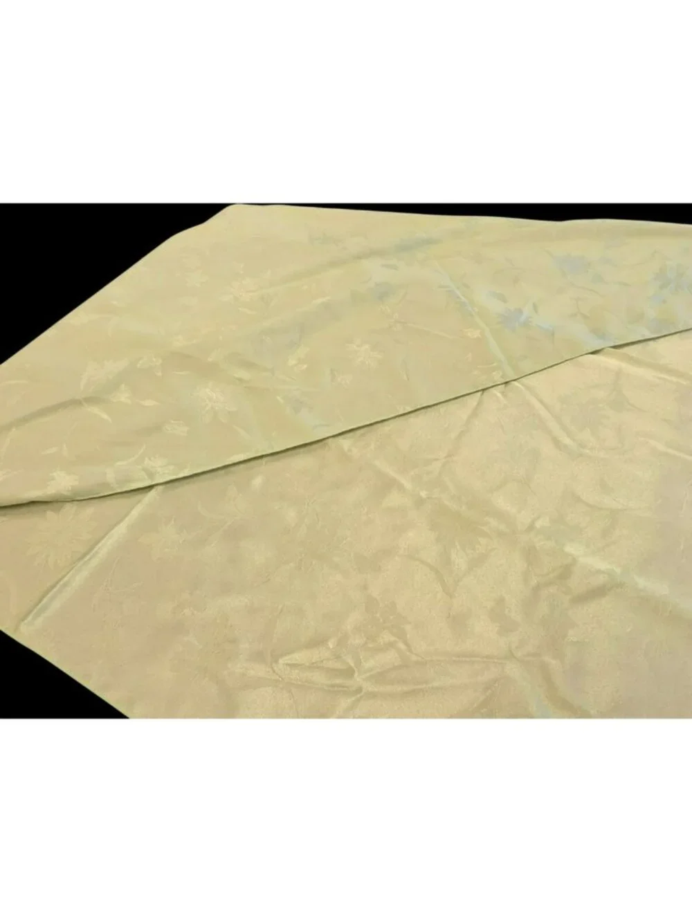 Vintage Floral Pastel Olive Green Jacquard Fabric Tablecloth 115 x 56